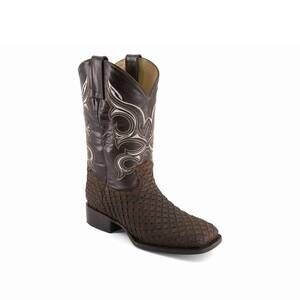 NEW FORASTERO men's real leather patterned cowboy boots in brown